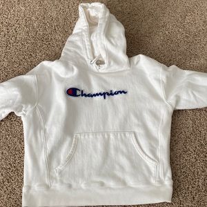 White Champion Hoodie SIZE LARGE